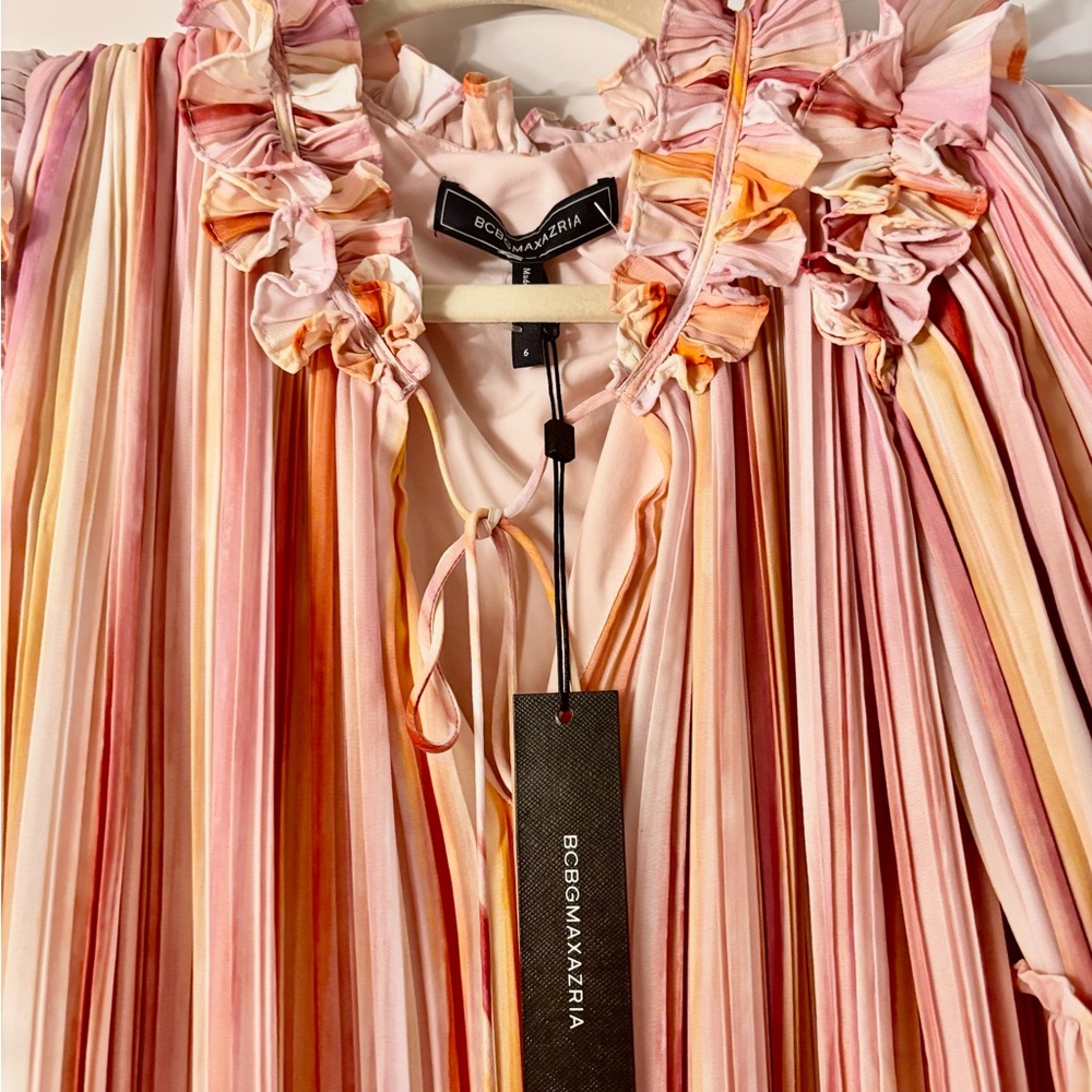 BCBGMaxAzria Multicolor Ruffle Dress - Picture 3 of 4